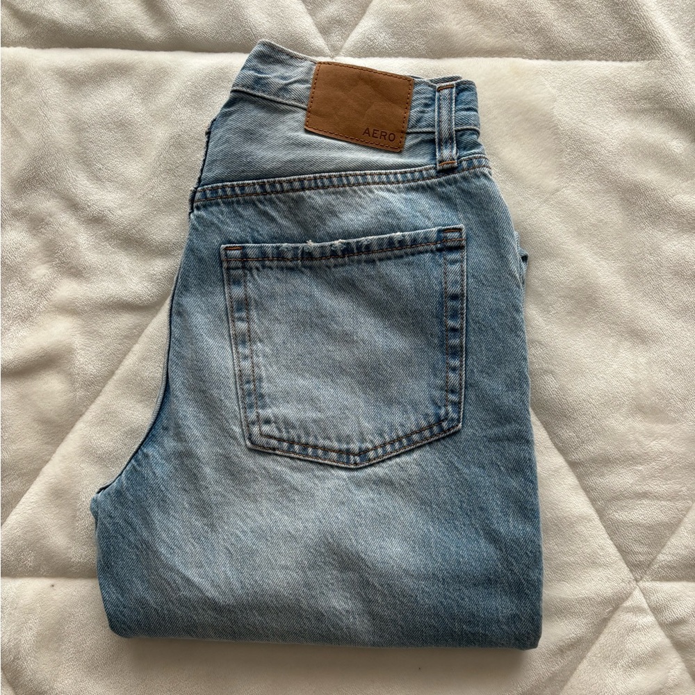 Navy Washed Boyfriend Ripped Jeans